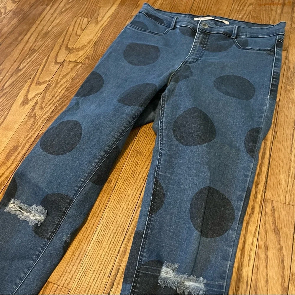 Zara Polka Dot Skinny Jeans - Picture 2 of 6